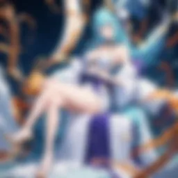 Abstract futuristic digital world representing anime industry evolution