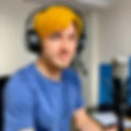 Character voice acting session in a studio