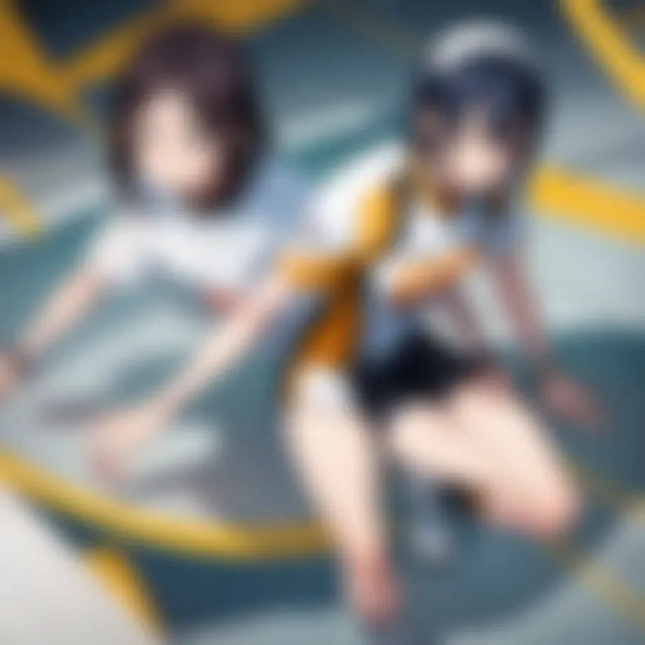 Dynamic racing scene in 'Yowamushi Pedal'