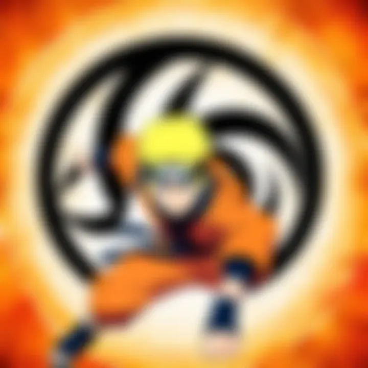 Naruto Shippuden logo with a vibrant background