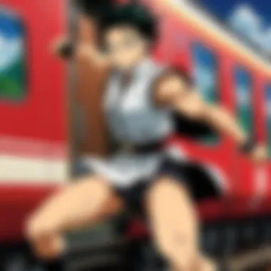 Intense Combat in Mugen Train Dynamic scene from Mugen Train showcasing intense combat