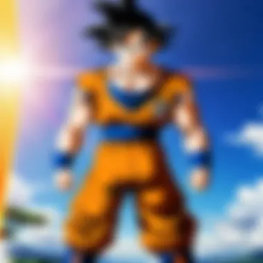 A scene depicting Goku's iconic introduction