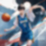 Dynamic basketball action in Kuroko no Basket manga illustration