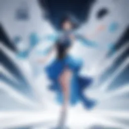 Elegant silhouette of ice skater performing a graceful spin