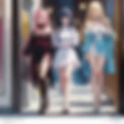 A vibrant illustration showcasing various harem anime characters interacting