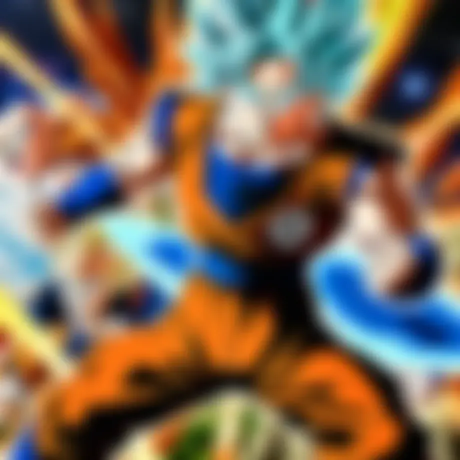 Dynamic scene from Dragon Ball Super showcasing characters in action