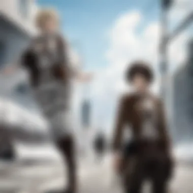 Artistic depiction of digital devices showcasing Attack on Titan manga pages