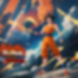 Artistic representation of Goku transforming in Dragon Ball GT