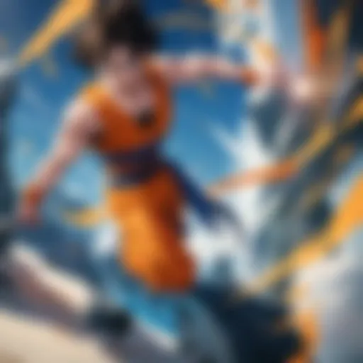 A vibrant portrayal of Goku in action