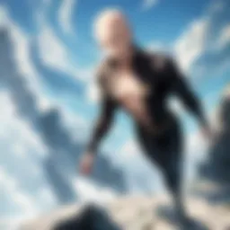 Iconic scene from One Punch Man showcasing Saitama's strength