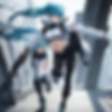 Thrilling Combat Moments A dynamic action scene from Full Metal Panic: Invisible Victory showcasing the protagonist in combat.