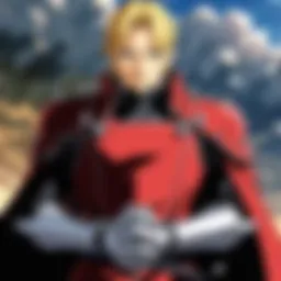 A detailed illustration of Edward Elric showcasing his alchemical prowess
