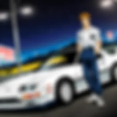 High-speed street racing scene from Initial D