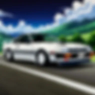 An illustration of the evolution of racing anime, highlighting Initial D as a key influence.