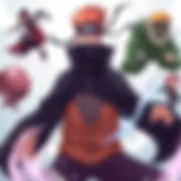 Naruto in action showcasing his signature jutsu