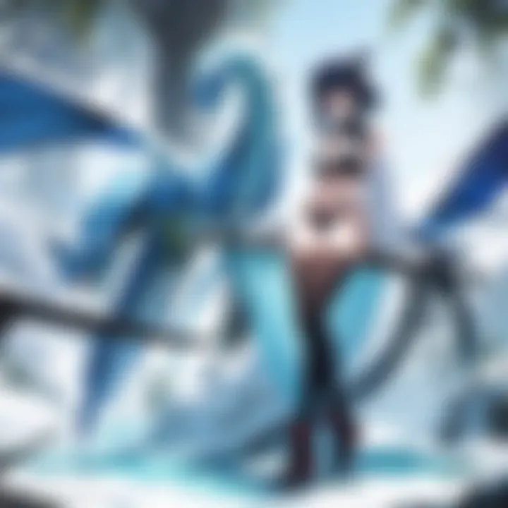 Enigmatic Dragon-type Pokemon soaring through the sky