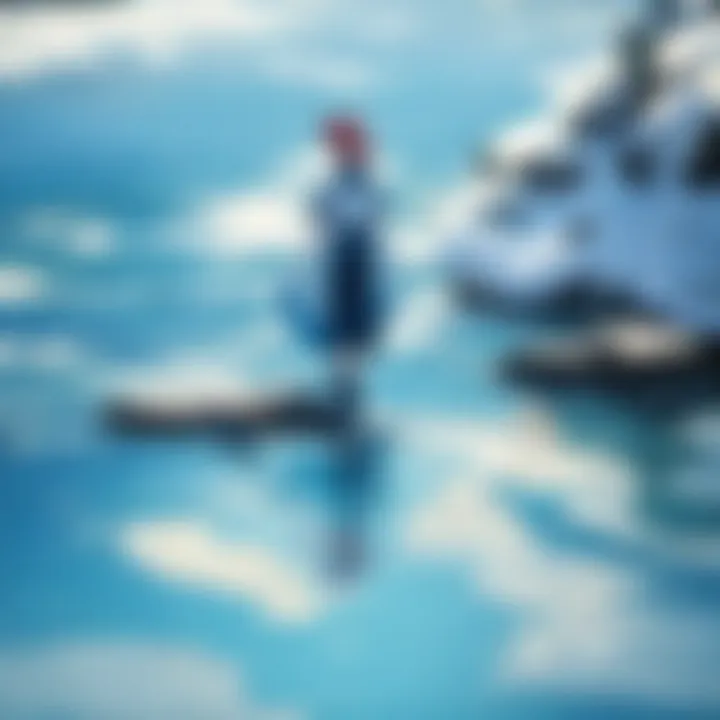 Graceful Water-type Pokemon navigating serene waters