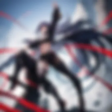 Anime Fighting Game Interface An engaging mobile interface displaying an anime fighting game in action