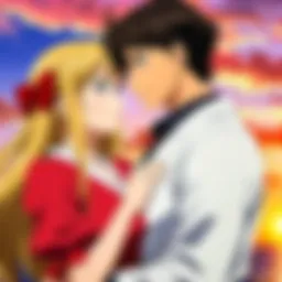 A romantic scene from a popular anime series