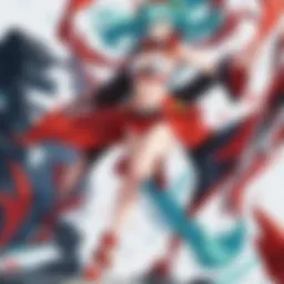 A vibrant illustration showcasing the epic battles in Gurren Lagann