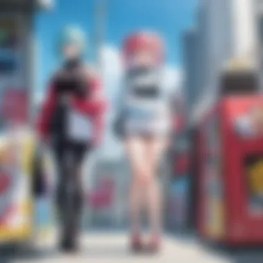 Vibrant Fan Art in Anime Culture A vibrant fan art piece depicting a popular anime scene