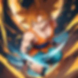 Iconic scene depicting Goku's transformation