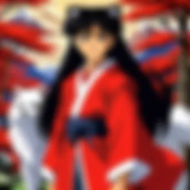 Iconic Characters on Their Quest A captivating scene from Inuyasha featuring the iconic characters in their quest
