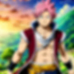 A vibrant depiction of Fairy Tail guild members showcasing their camaraderie