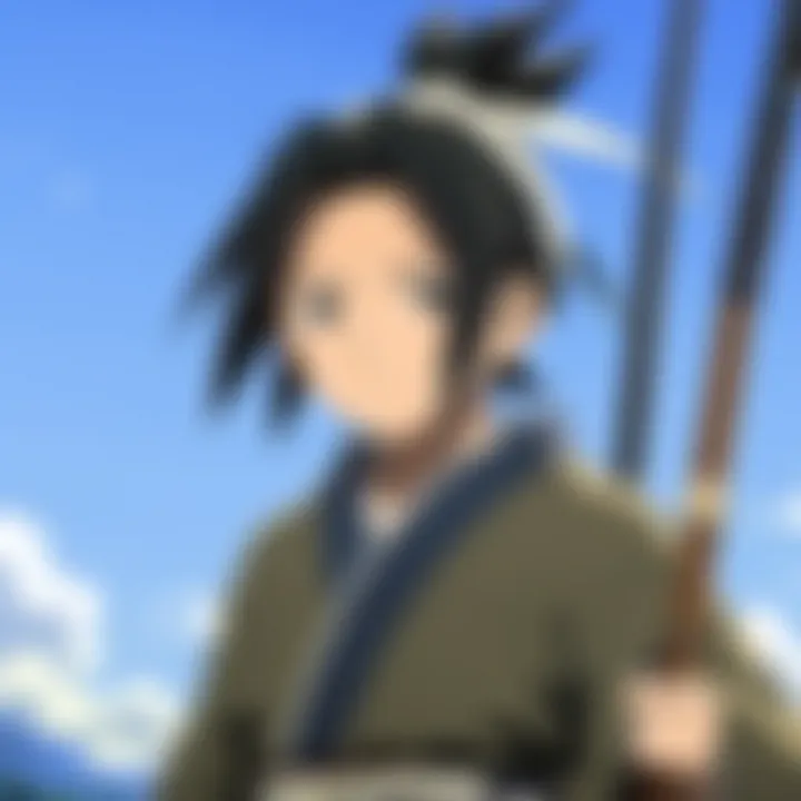 An artistic representation of the unique animation style of Dororo