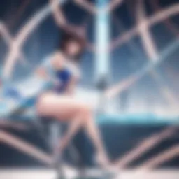 Dynamic action scene from Keijo anime showcasing intense competition