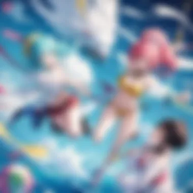 Vibrant Anime Characters in Motion Colorful anime characters in action