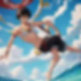 Luffy standing determined with straw hat