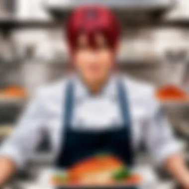 Culinary Artistry in Food Wars A vibrant plate showcasing an artistic food arrangement