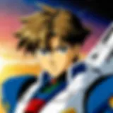 A visual representation of the Gundam Wing logo against a futuristic backdrop