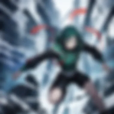 Dynamic Battle Scene of Hunter x Hunter Main Characters Artistic depiction of Hunter x Hunter main characters in a dynamic battle scene