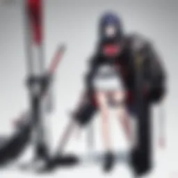 Enigmatic female protagonist holding a dagger