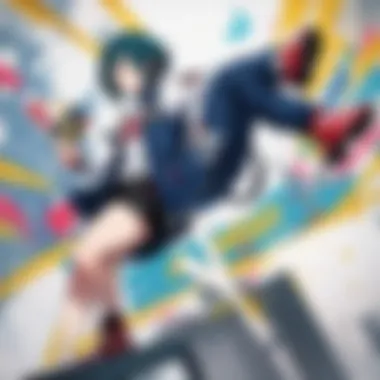 Vibrant Fan Community of My Hero Academia Vibrant illustration showcasing the diverse fan community of My Hero Academia online