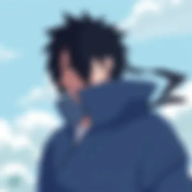 An artistic interpretation of Sasuke Uchiha, portraying his aloof demeanor.