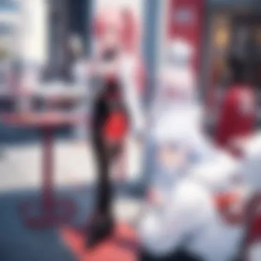 Anime-Themed Profiles on Dating Platforms A vibrant scene of an online dating platform featuring anime-themed profiles