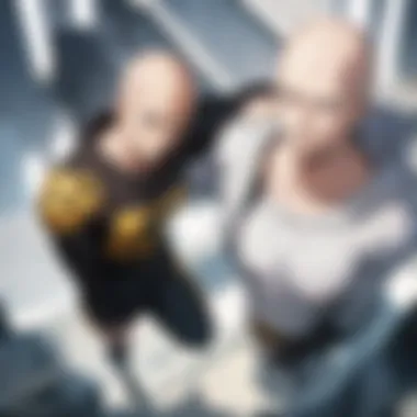 Saitama's Iconic Expression A striking illustration of Saitama, the protagonist of One Punch Man, showcasing his iconic expression.