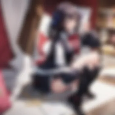 Graceful Embrace of Anime Love Elegant Anime Couple Embracing