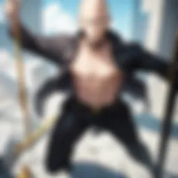 Artistic portrayal of Saitama, the protagonist of One Punch Man Season 2