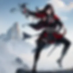 Warrior in intense battle stance