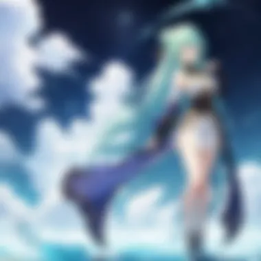 Protagonist in a Fantasy Realm A captivating scene from the anime showcasing the protagonist in a vibrant fantasy landscape.