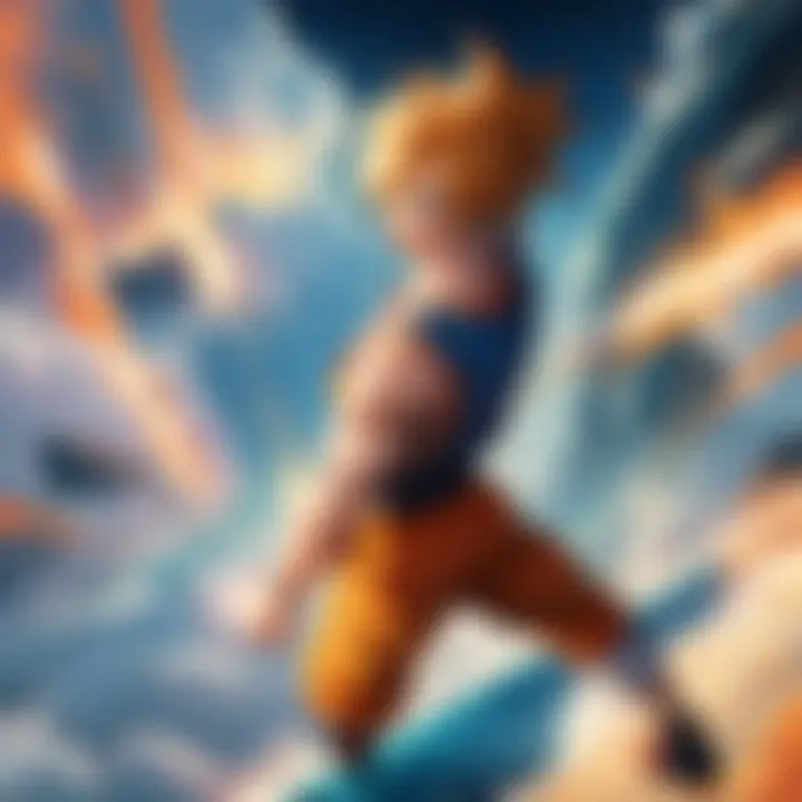 Iconic scene depicting Goku's transformation