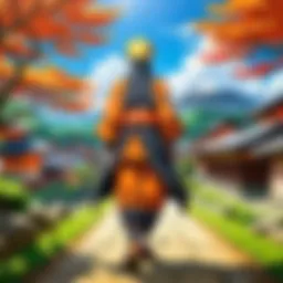 A glimpse of the Hidden Leaf Village, showcasing its unique architecture and natural beauty.