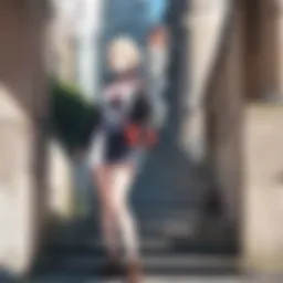 A contemplative figure standing at a crossroads, symbolizing choice and realism in anime.