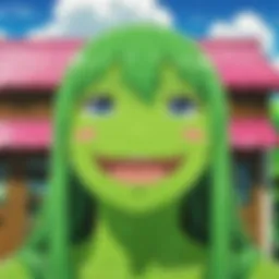 A vibrant scene depicting the characters of The Slime Diaries engaging in daily activities.