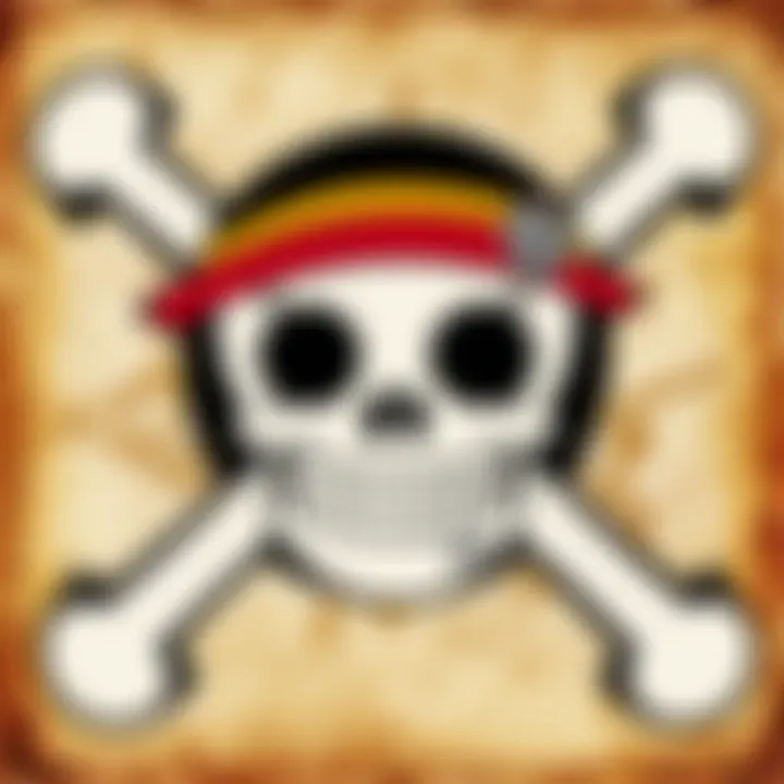 The iconic One Piece Jolly Roger flag