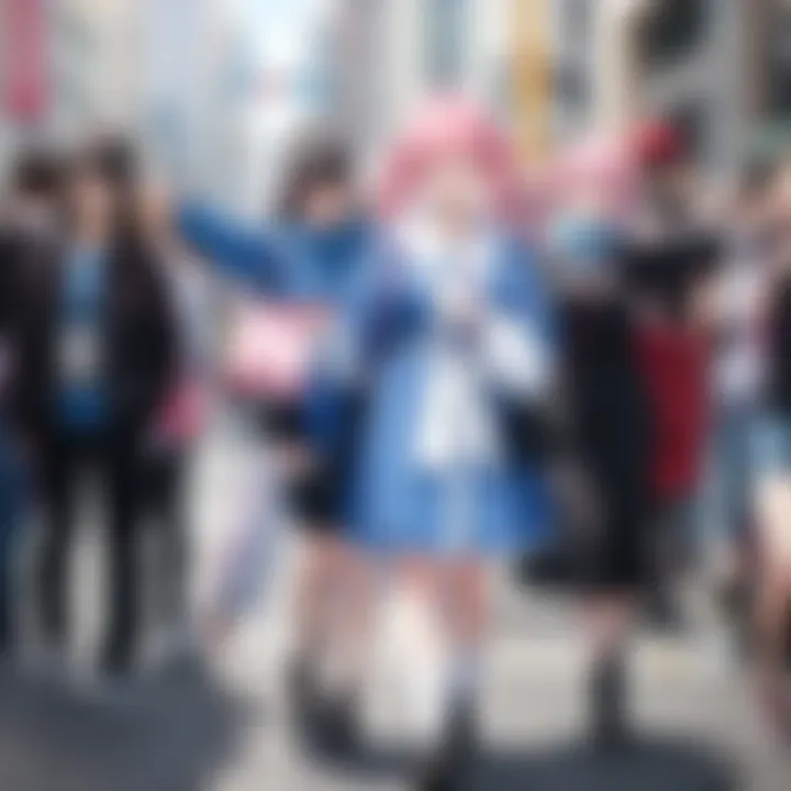 A vibrant gathering of fans at an anime convention, celebrating their shared passion.